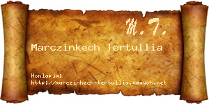 Marczinkech Tertullia névjegykártya